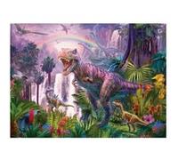 Puzzle xxl 200 pieces la vallee des dinosaures : t-rex et pterodactyle - enfant collection dino prehistoire