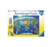 Puzzle XXL 300 pièces - Carte des monuments du monde - Ravensburger - À partir de 9 ans - Fabriqué en Europe