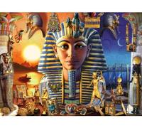 Puzzle XXL 300 Pieces Les Merveilles d Egypte Pharaon toutankhamon - Set Enfant Collection Antique et Art - Carte Animaux