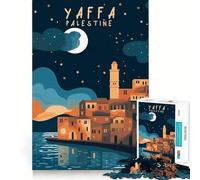 Puzzle Yaffa Palestine Poster Art Jigsaw Puzzles 1000 pièces Jeu de mémoire de qualité supérieure découpé au Laser Activité captivante pour des soirées tranquilles (38x52cm)