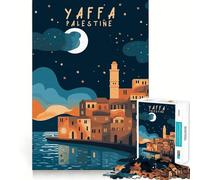 Puzzle Yaffa Palestine Poster Art pour Adultes,1000 pièces,Jeu Stimulant l'esprit,pièces précises et sans Couture,activité relaxante en Groupe à l'intérieur (50x75cm)