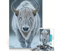 Puzzle Yak Blanc en Hiver et Bison,1000 pièces,Jeu de réflexion Stimulant,sans pièces détachées,défi cérébral interactif pour la Maison (38x26cm)