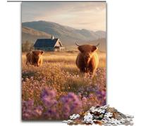 Puzzle Yak dans la Prairie pour Adultes 1000 pièces, Jeu Stimulant, Chaque pièce est Unique - Jeu Familial Stimulant (Taille 50x75cm)