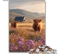 Puzzle Yak dans la Prairie pour Adultes et Adolescents 2000 pièces, Jouets éducatifs et éducatifs, Jeux familiaux avec Affiche et fiche de Questions (70x100cm)