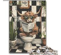 Puzzle Yak dans Les Toilettes 2000 pièces pour Adultes et Adolescents, adapté aux Personnes de 14 Ans et Plus Idées Cadeaux de décoration intérieure (70x100cm)