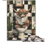 Puzzle Yak dans Les Toilettes pour Adolescents 1000 pièces, Jeux Amusants, décoration Murale, Cadeaux d'anniversaire et de Noël Uniques (50x75cm)