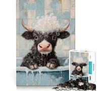 Puzzle Yak dans Un Bain 1000 pièces pour Adultes Jeu de mémoire Amusant Découpe Experte Activité relaxante à Faire en Groupe à l'intérieur (50x75cm)