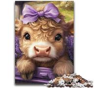 Puzzle Yak en Lavande 1000 pièces pour Adolescents, Jouets éducatifs et Anti-Stress, avec Père Noël (50x75cm)