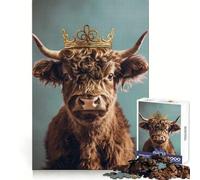 Puzzle Yak King Couronne Pastel 1000 pièces pour Adolescents Entraînement à la Concentration, évasion paisible, Assemblage serré, Cadeau attentionné (38x52cm)