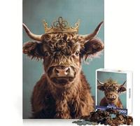 Puzzle Yak King Pastel Crown 1000 pièces pour Adolescents Entraînement à la Concentration, évasion paisible, Assemblage serré, Cadeau attentionné (38x26cm)