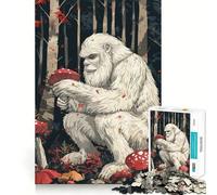 Puzzle Yeti avec Champignons pour Adultes,1000 pièces,Jeu de Stimulation Cognitive,sans Espace,Assemblage précis,Cadeau d'anniversaire,Casse-tête (50x75cm)