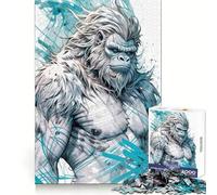 Puzzle Yeti Illustration 1000 Pièces pour Adolescents Stimulation Mentale Temps de Détente Agréable Assemblage Solide Cadeau de Noël Unique (38x26cm)