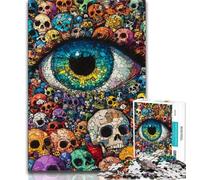 Puzzle Yeux Colorés pour Adultes et Adolescents, Jeu de Puzzles, Jeu de Famille Stimulant, pour Toute la Famille 38x26cm