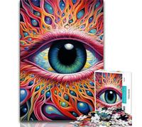 Puzzle Yeux psychédéliques 1000 pièces pour Adolescents, Difficile à réaliser mais Amusant et Humoristique, Cadeau d'anniversaire, décoration Murale (50x75cm)