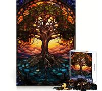 Puzzle Yggdrasil Vitrail pour Adolescents, 1000 pièces, pour stimuler la mémoire et se détendre Facilement, pour Les fêtes (50x75cm)