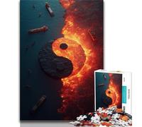 Puzzle Yin et Yang 1000 pièces pour Adultes et Adolescents, Anti-Stress, défi Difficile, décoration d'intérieur Unique et Cadeaux (38x26cm)