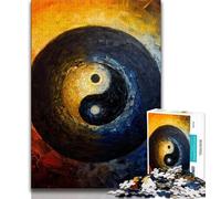 Puzzle Yin et Yang 1000 pièces pour Adultes, Jeu Familial Anti-Stress, défi Difficile, Cadeaux du Père Noël Secret 38x26cm