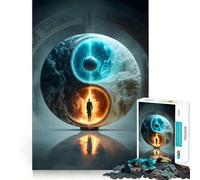 Puzzle Yin et Yang Portail 1000 pièces pour Adolescents,Jeu de réflexion,découpe Laser pour Un Assemblage Parfait,activité de Groupe relaxante en intérieur (38x26cm)