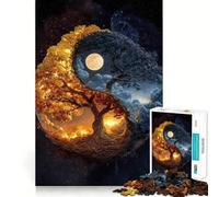 Puzzle Yin Yang Arbre de Vie 1000 pièces pour Adultes,Jeu de résolution de problèmes,qualité Professionnelle,activité de Groupe relaxante en intérieur (50x75cm)