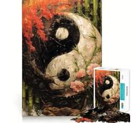 Puzzle Yin Yang Harmonie 1000 pièces pour Adultes Entraînement cérébral ludique Pièces Robustes et aux découpes nettes Activité apaisante pour Une Pause mentale (38x26cm)
