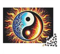 Puzzle Yin-Yang«Harmonie du Soleil de Feu»1000 pièces,Carton Lisse et Mat,idéal pour Un Moment de Calme et de détente. Parfait pour Les Adultes et Les Couples(Niveau avancé). Dimensions : 70x50cm.