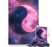 Puzzle Yin Yang Lune et Fleurs de Cerisier pour Adolescents 1000 Pièces Stimulation Cérébrale Temps Libre et Heureux Assemblage Solide Cadeau de Saison (38x26cm)