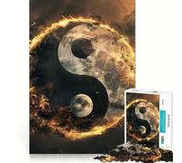 Puzzle Yin Yang Symbole de Paix pour Adultes 1000 Pièces Jeu de Stimulation Mentale Pièces Précises et sans Couture Activité de Groupe Relaxante en Intérieur (38x52cm)