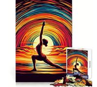 Puzzle Yoga Pop Art Coucher de Soleil 1000 pièces pour Adolescents, développement de la réflexion et Pleine Conscience, Bords Nets, Cadeau de Noël (50x75cm)