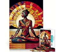 Puzzle Yoga WPAP Pop Art Coloré Adulte 1000 Pièces Jeu d'Entraînement Cognitif Emboîtement Parfait sans Espaces Activité Calmante de Détente Mentale (38x26cm)