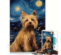 Puzzle Yorkshire Terrier 1000 pièces,Jeu cognitif Amusant,Structure à emboîter précise,activité de renforcement des Liens familiaux (38x26cm)