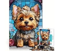 Puzzle Yorkshire Terrier 1000 pièces Jeu de logique et de réflexion Découpe Experte Artisanat de qualité Exercice Mental Calme à Faire à la Maison (50x75cm)