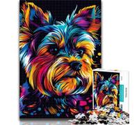 Puzzle Yorkshire Terrier 1000 pièces pour Adultes et Adolescents, avec Affiche et fiche de Questions-réponses Assorties, pour Les 14 Ans, 26x38cm