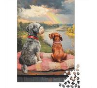 Puzzle Yorkshire Terrier 1000 pièces pour Adultes Puzzles en Bois Exercice cérébral Jeu de défi Divertissement Cadeaux Adolescents Activité familiale 1000 pièces (75 x 50 cm)