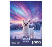 Puzzle Yorkshire Terrier 1000 Pièces pour Enfants Et Adultes, Jeu Ludique Et Instructif, Puzzle Nuages Champ de Neige, Home Decor, Cadeau Enfant 52x38cm/1000pcs