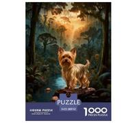 Puzzle Yorkshire Terrier 1000 Pièces pour Enfants Et Adultes, Jeu Ludique Et Instructif, Puzzles Jungle Ruisseau, Home Decor, Cadeau Anniversaire 52x38cm/1000pcs