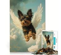 Puzzle Yorkshire Terrier Ange 1000 pièces Jeu de réflexion de qualité supérieure,découpé au Laser Exercice Mental Calme à Faire à la Maison (50x75cm)