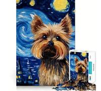 Puzzle Yorkshire Terrier étoilé pour Adultes,1000 pièces,Jeu de réflexion et d'adresse,découpe de Haute précision,défi divertissant pour Les Loisirs (38x26cm)