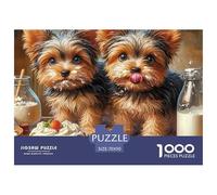 Puzzle Yorkshire Terrier pour Adultes - 1000 pièces - Bouteilles de Lait - Puzzle en Papier Relaxant pour Cadeau Familial - 70 x 50 cm - 1000 pièces
