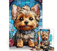 Puzzle Yorkshire Terrier pour Adultes,1000 pièces,Jeu de mémoire Amusant,Assemblage Stable,pièces Qui ne bougent Pas,Format Compact,idéal pour Les Jeux en Famille (38x26cm)