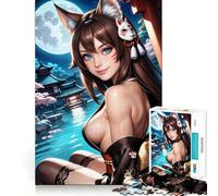 Puzzle Yuna Daishi Fille Renarde 1000 Pièces Jeu Cognitif Amusant Structure à Emboîtement Précise Activité de Renforcement des Liens avec Les Êtres Sociaux (38x52cm)
