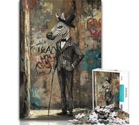 Puzzle zèbre 1000 pièces pour Adultes, pour Les Vacances à la Maison, Chaque pièce est Unique - Jeu Familial Stimulant et Amusant 38x26cm