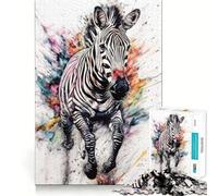 Puzzle zèbre Abstrait Aquarelle pour Adolescents 1000 pièces Jeu Stimulant l'esprit Pièces nettes et sans bavures Facile à Apprendre Plaisir en Famille (38x26cm)