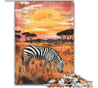 Puzzle Zèbre Africain 1000 pièces pour Adultes et Adolescents, à partir de 14 Ans Entraînez Votre Cerveau et Vos Mains Cadeaux de Noël (26x38cm)