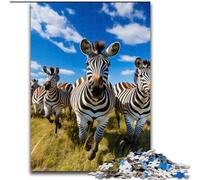 Puzzle zèbre Africain en Carton pour Adultes, 1 000 pièces, Taille : 38x26cm, décoration idéale pour la Maison ou Le Bureau, Cadeau de Noël idéal.