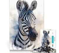 Puzzle zèbre Aquarelle 1000 pièces pour Adultes,Jeu de Concentration mentale,découpage de Haute précision,activité de Partage et de renforcement des Liens familiaux (38x52cm)