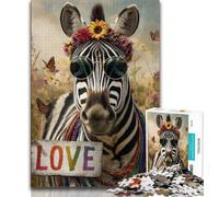 Puzzle zèbre Arc-en-Ciel 1000 pièces pour Adultes, Jouet éducatif et décompressant, Cadeau d'anniversaire, décoration Murale 38x26cm