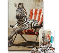 Puzzle zèbre Assis sur Une Chaise, 1 000 pièces, pour Adultes, Jeux d'activités familiales stimulants, Jouet de Bricolage pour décoration Murale (38x26cm)