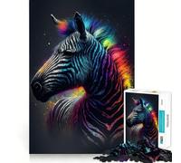 Puzzle Zèbre Astronaute 1000 Pièces Exercice Mental Amusant Pièces Précises et sans Couture Un Passe-Temps Captivant (38x52cm)