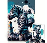 Puzzle zèbre Astronaute 1000 pièces,Jeu de réflexion,découpe de Haute précision,Passe-Temps Fascinant pour Les Moments de détente (38x26cm)