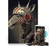 Puzzle zèbre Astronaute 1000 pièces,Jouet cognitif Amusant,pièces Parfaitement emboîtables,Cadeau d'anniversaire,Casse-tête (38x26cm)